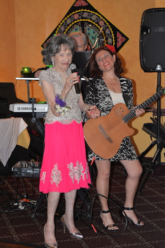 Tao Porchon-Lynch and Valerie Romanoff at Tao's 96th birthday party