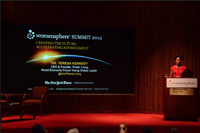Teresa Kay-Aba Kennedy speaking at 2014 Womensphere event