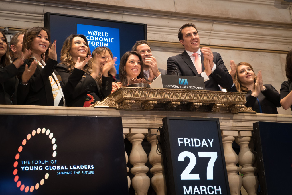 Young Global Leaders at Opening Bell Ceremony of New York Stock Exchange - March 27, 2015