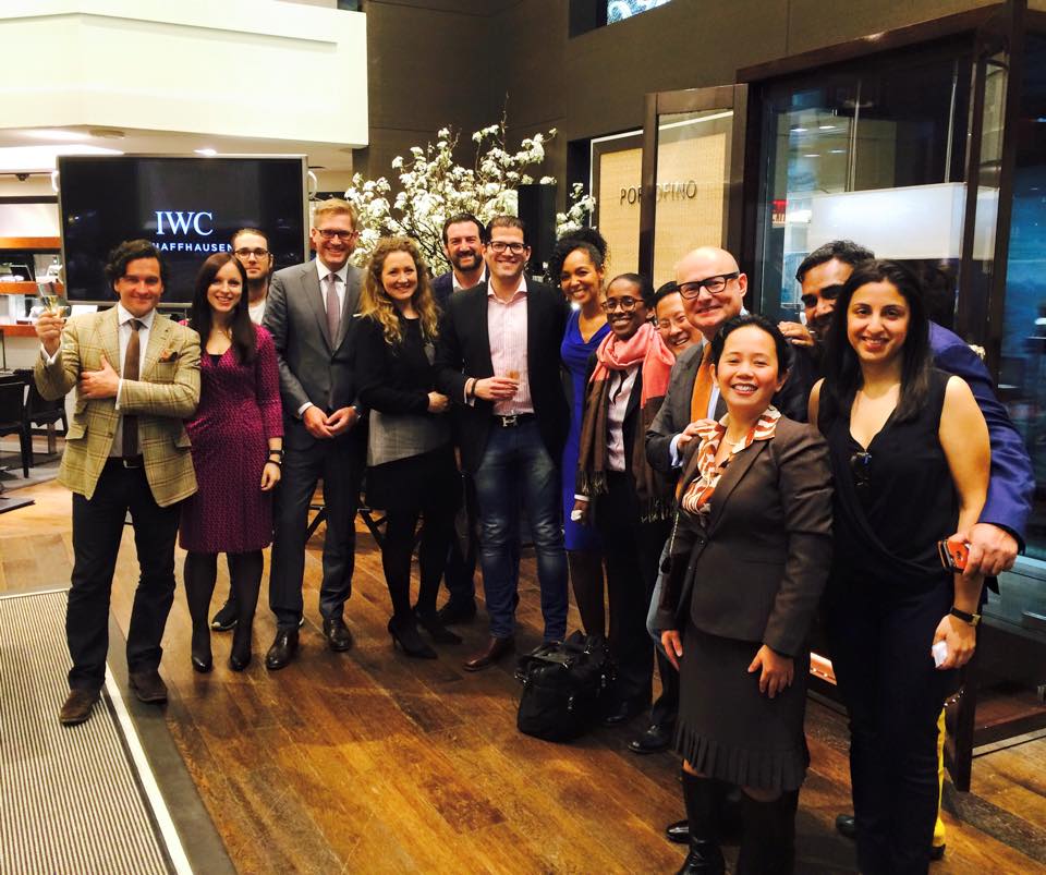 Teresa Kay-Aba Kennedy with fellow Young Global Leaders at the IWC Tribeca Film Reception - April 15, 2015