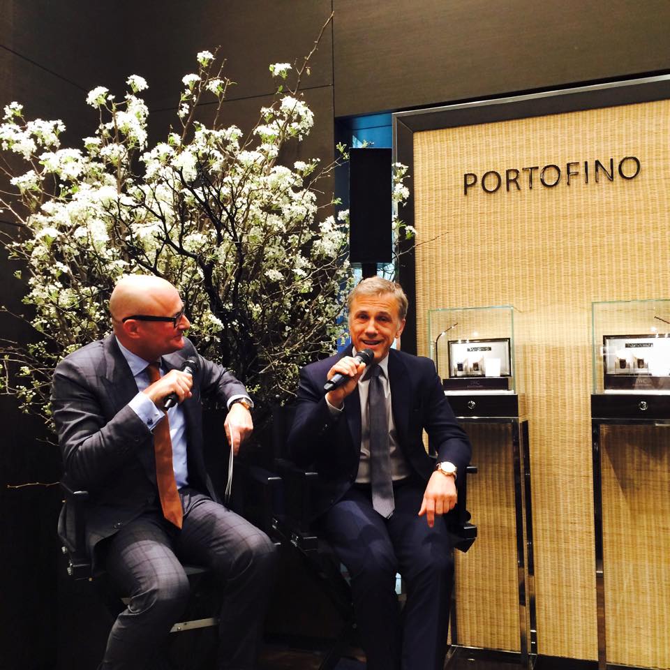 IWC CEO Georges Kern with Academy Award-winning actor Christoph Waltz at Tribeca Film Reception at IWC NY Flagship Store - April 15, 2015