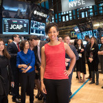 Teresa Kay-Aba Kennedy with fellow Young Global Leaders and World Economic Forum Members at Opening Bell Ceremony of New York Stock Exchange - March 27, 2015