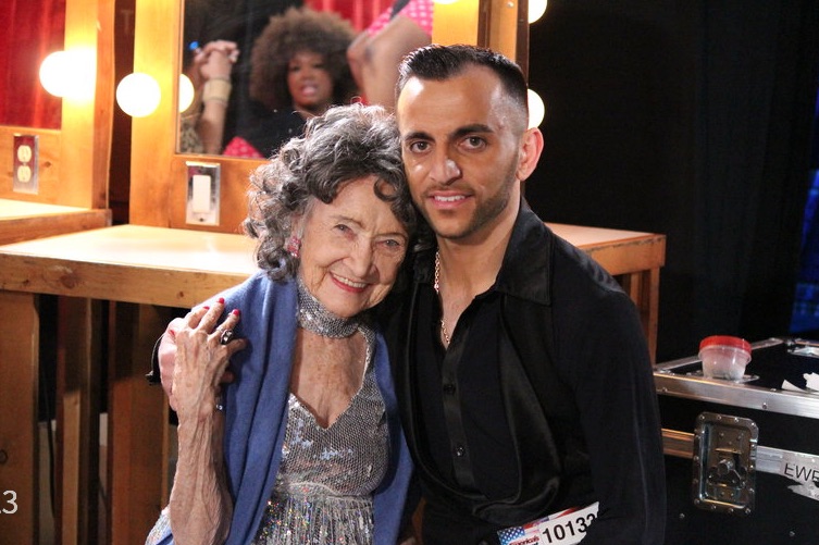 96-year-old Tao Porchon-Lynch and 26-year-old Vard Margaryan on America's Got Talent, June 9, 2015