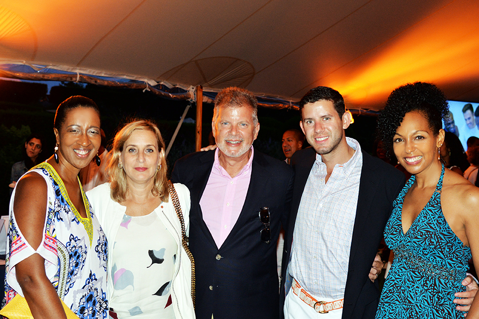 Sonia Banks, Cohen family and Teresa Kay-Aba Kennedy at the 2nd Annual All Star Code Summer Benefit in East Hampton, July 25, 2015