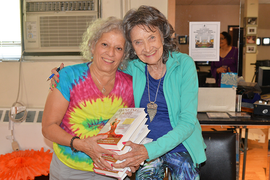 97-year-old yoga master Tao Porchon-Lynch at Dancing Light book launch event at Athleta store in Scarsdale, September 17, 2015