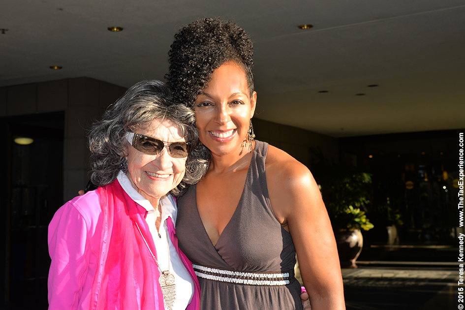 97-year-old yoga master Tao Porchon-Lynch with Teresa Kay-Aba Kennedy outside of Arizona Biltmore Resort in Phoenix, Arizona - September 25th, 2015