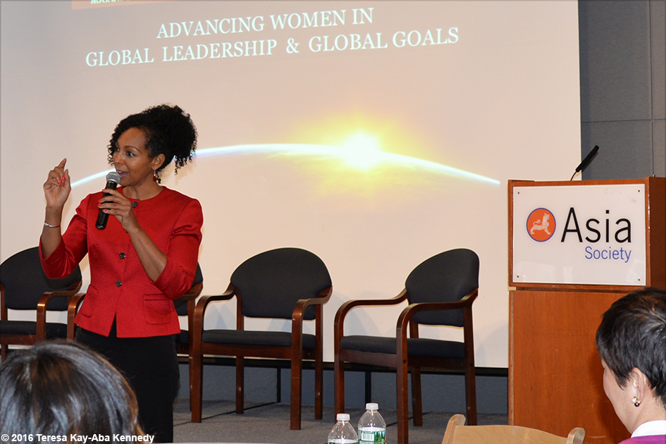 Teresa Kay-Aba Kennedy speaking at the Womensphere Global Summit in New York - March 4, 2016