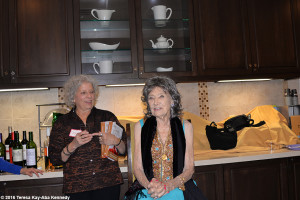 97-year-old yoga master Tao Porchon-Lynch with Joyce Pines at Tao's Spring Party-April 10, 2016