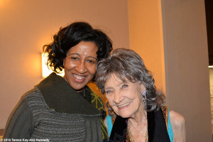 97-year-old yoga master Tao Porchon-Lynch and Sonia Robena Banks at Tao's Spring Party-April 10, 2016