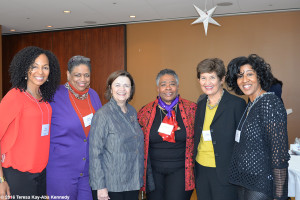 Teresa Kay-Aba Kennedy, Pamm McNeil, President Kim Bottomly, Sonia Robena Banks at Wellesley College - April 9, 2016