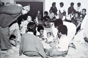 Wellesley College students at Harambee House in days past