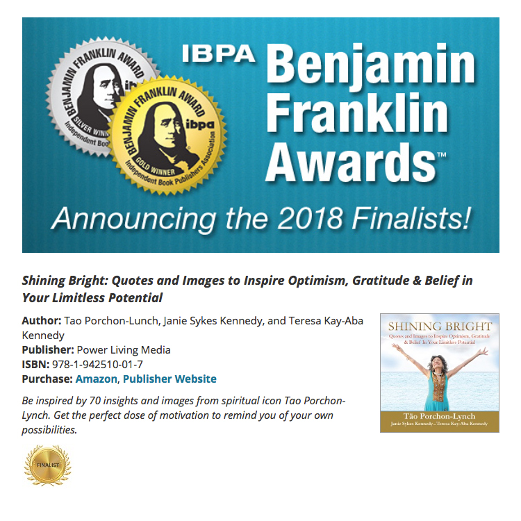 Shining Bright is a Finalist in the 30th Annual IBPA Benjamin Franklin Awards.